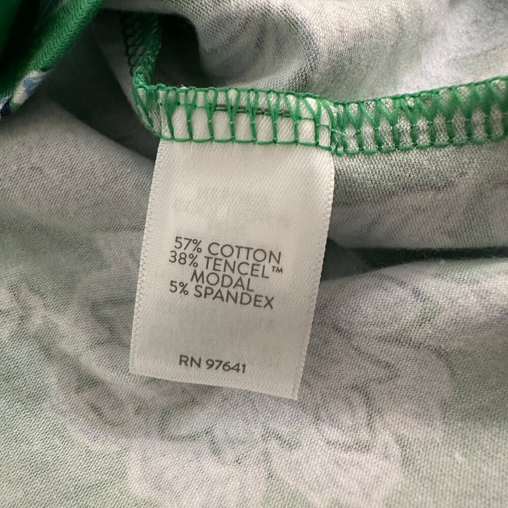 NWT J. Jill Sleeveless Top Tank Blouse XS Petite XSP Green Floral High Neck - Picture 7 of 7
